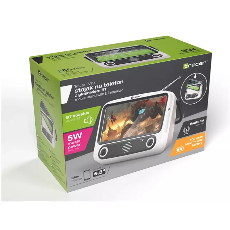 Mobilus stovas TRACER T-MLX48046 su Bluetooth garsiakalbiu, reguliuojamu telefonų/planšečių laikikliu