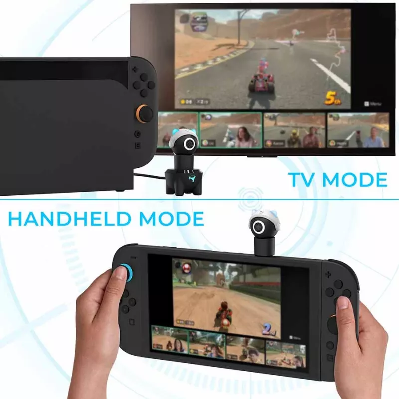 Subsonic Playcam 1080 2in1 HD Mini kamera, skirta Nintendo Switch 2, šviesiai mėlyna