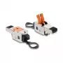 DELOCK RJ45 kištukas su užveržimo fiksatoriumi, 2 kontaktai +/-, be įrankių, kompozitinis maitinimo jungtis, vyriškas, juodas/nerūdijantis plienas