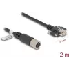 Tinklo kabelis DeLOCK M12 X-koduotas 8 kontaktų moteriškas į RJ45 kištuką Cat.6A 2 m juodas