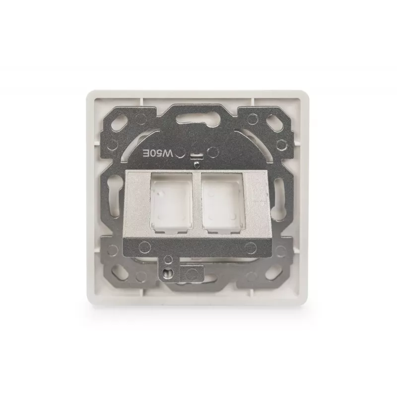 Digitus sieninė plokštė Keystone moduliams, vokiškas tipas, tarpinė plokštelė 50x50 mm, rėmelis 80x80 mm | DN-93801-1