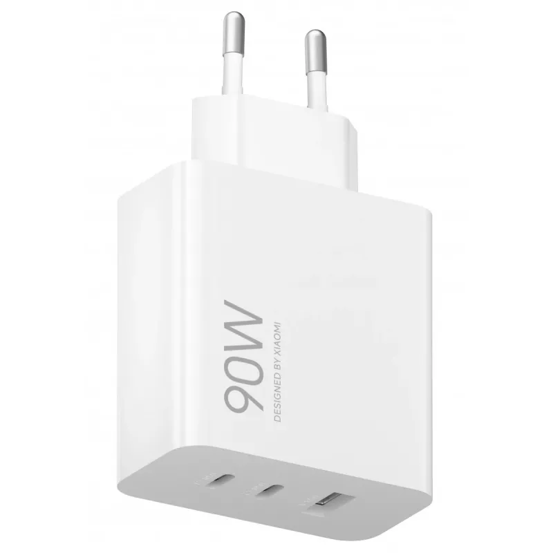 Maitinimo adapteris Xiaomi 90W HyperCharge 3-Port EU – 90W USB įkroviklis su trimis išvesties prievadais (EU kištukas)