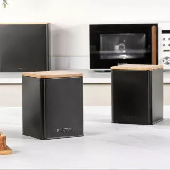 Indų rinkinys Salter BW12898EU7, 3 vnt., juodas, hermetiški virtuvės sandėliavimo indai