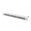 Patch panel 1U LANBERG PPS7-1024-S — 24 prievadai, Cat7, F/UTP, metalinis, 1U (445×102×44,5 mm)