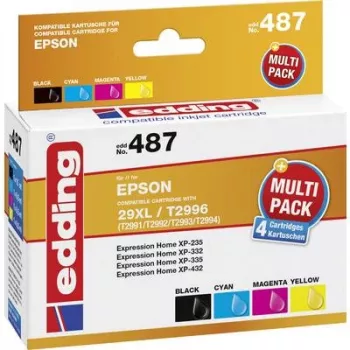 edding kasetė EDD-487 juoda, žydra, purpurinė, geltona, suderinama su EPSON 29XL / T2996XL