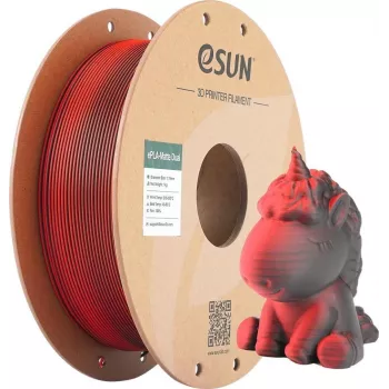 PLA MATTE DUAL 1,75 mm raudonas juodas 1 kg ESUN 3D FILAMENTAS (PLA-MTD175B-BR1P1)