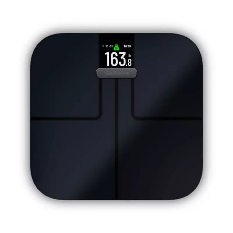 Svarstyklės GARMIN Index S2 – juodos, iki 181,4 kg, Wi‑Fi/Bluetooth, kūno sudėtis