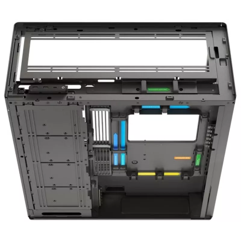 HAVN HS 420 VGPU PC korpusas, Midi-Tower, E-ATX, grūdintas stiklas, PCIe 5.0 keltuvas (juodas)