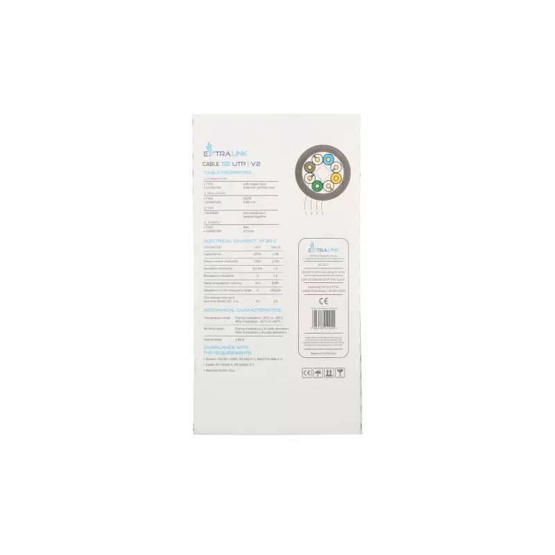 Extralink vytos poros kabelis CAT5E UTP (U/UTP) V2 vidaus 305M