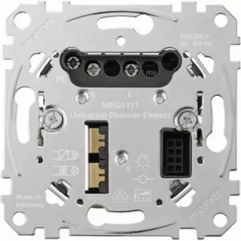 Dimmeris įmontuojamas Merten MEG5171-0000, metalinis, 220–230 V AC, 50–60 Hz, varžinė apkrova iki 420 W