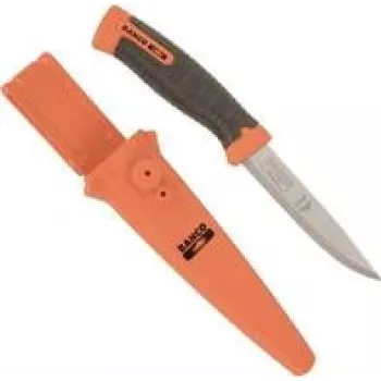 BAHCO SB-2446 naudingas peilis su dviejų komponentų juoda/oranžine rankena, 220 mm