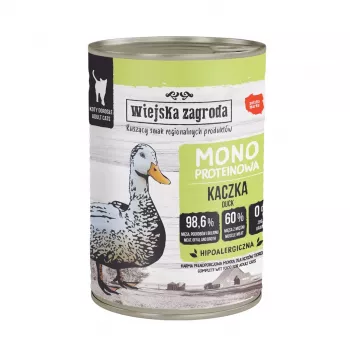 Šlapias ėdalas katėms wiejskazagroda Monoprotein Antis 400 g – vieno baltymo anties paštetas suaugusioms katėms