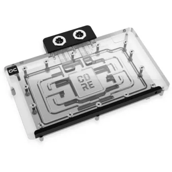 Alphacool 10259 galinė plokštė iš aliuminio, chromo ir vario, juoda, 153,3 mm