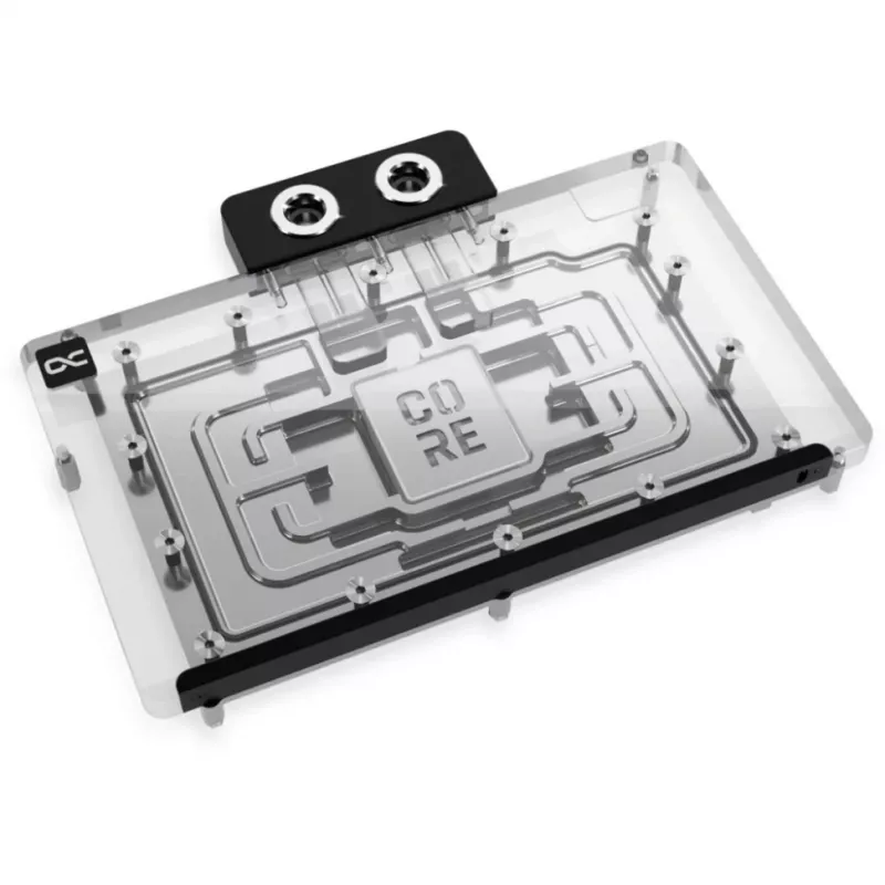 Alphacool 10259 galinė plokštė iš aliuminio, chromo ir vario, juoda, 153,3 mm