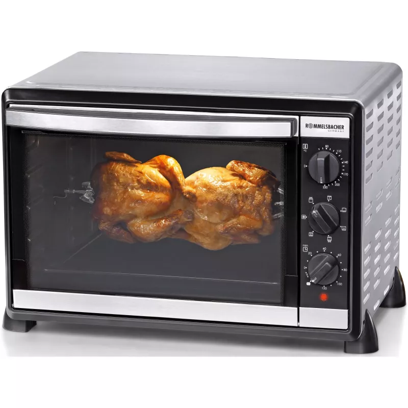 Orkaitė-grilis Rommelsbacher BG 1805/E nerūdijantis plienas – 42 L, 80–230 °C, 7 režimai, rotiseris