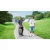 Longboard Muuwmi Lights GLOW ABEC 7 su šviečiančiais ratais, juoda/žalia