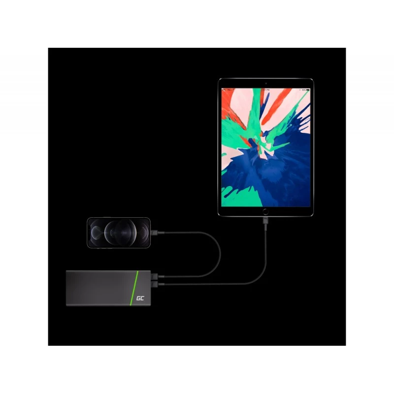 Lightning laidas Green Cell KABGC18 — 2 m, Lightning į USB-A, juodas