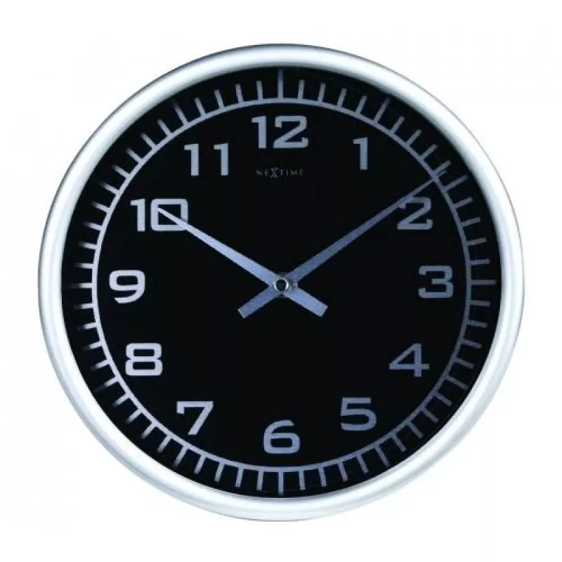 NeXtime klok 2953 Blacky, Ø 25 cm, sieninis, juodas