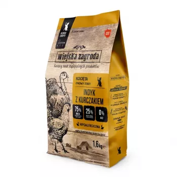 Wiejska Zagroda kalakutiena su višta – sausas ėdalas kačiukams, 1,6 kg