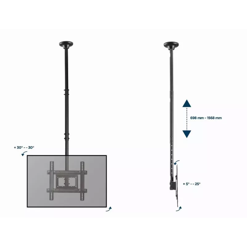 Gembird CM-70 TV laikiklis luboms 177,8 cm (70 inch) juodas