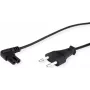 VALUE Netzkabel Euro-Flachstecker auf C7 gewinkelt, 2polig, schwarz, 1,8 m