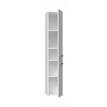 Laisvai pastatoma vonios spintelė NEL II BIEL POŁ – 5 lentynos, 310×300×1740 mm, balta