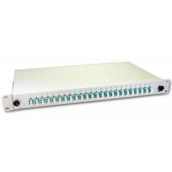 Lightwin LWL Splice Box, 48 pluoštų, 24x DLC daugiamodis, 50/125µm OM3 Pigtail Splice Box (SPBOX 48G50 OM3 DLC)