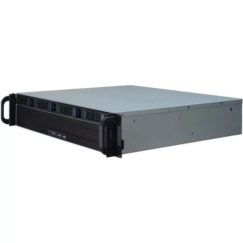 Inter-Tech IPC 2U-2404S – 2U stelažinis korpusas micro ATX, 4x karšto keitimo kietieji diskai