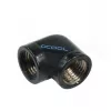 Alphacool HF L formos jungtis G1/4 vidinis sriegis į G1/4 vidinį sriegį - giliai juoda (17042)