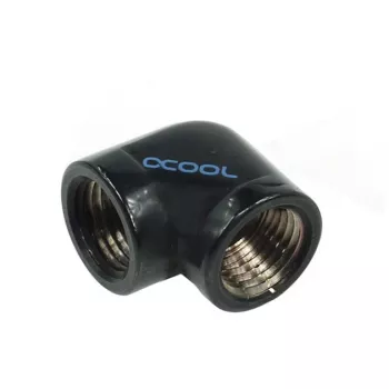 Alphacool HF L formos jungtis G1/4 vidinis sriegis į G1/4 vidinį sriegį - giliai juoda (17042)