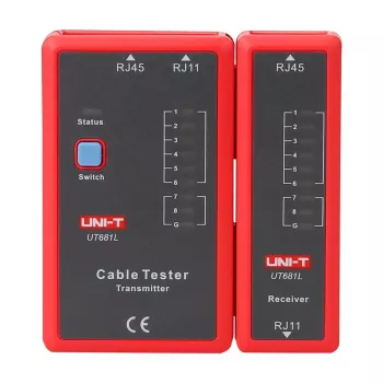 Tinklo kabelių testeris UNI-T UT681L RJ45 ir RJ11 jungtims, tęstinumo ir laidų tikrinimui