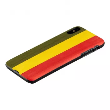 Dėklas iPhone XS Max iš medžio ir polikarbonato – modelis Reggae, juodas