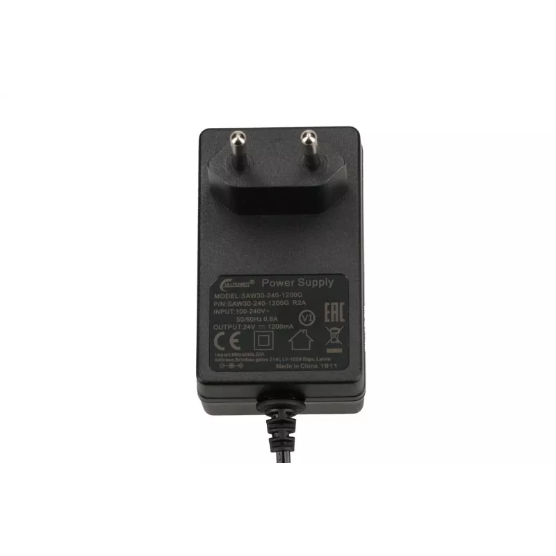 MikroTik SAW30-240-1200GR2A maitinimo adapteris 24V 1.2A vidaus naudojimui juodas