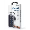 USB šakotuvas Gembird UHB-U2P10P-01 — 10 prievadų USB 2.0