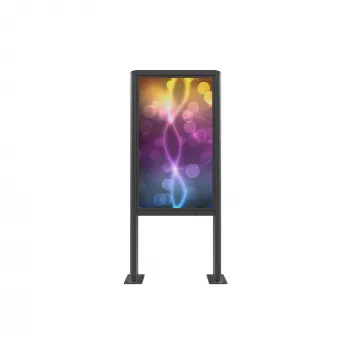 Lauko informacinis kioskas Edbak POK101 plieninis juodas portretinis 862x200x1981 mm