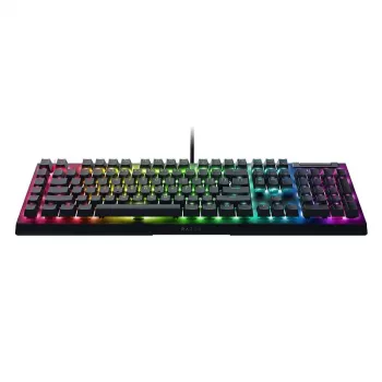 Razer BlackWidow V4 X mechaninė žaidimų klaviatūra, geltoni jungikliai, JAV išdėstymas, laidas, juoda