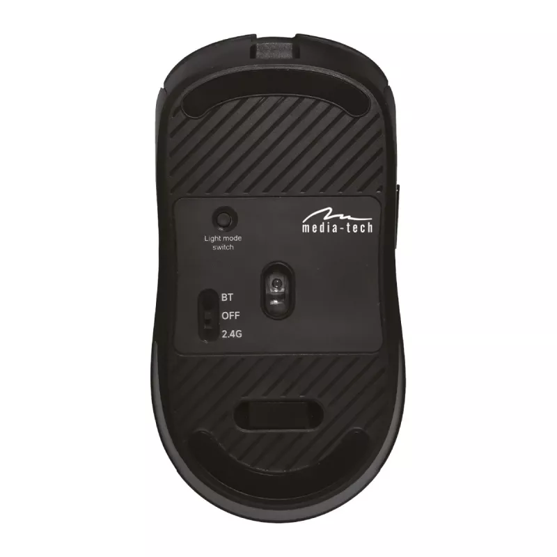 Belaidė pelė MEDIA-TECH MT1124 BT/RF Tylus ir Įkraunama – ambidekstrinė, 3200 DPI, Bluetooth + 2,4 GHz USB, 6 mygtukai, įkraunama