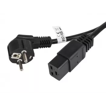 Maitinimo laidas CEE 7/7 - IEC 320 C19 16A VDE 1,8 m juodas