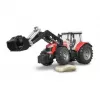 Žaislinis traktorius BRUDER Massey Ferguson 7624 su priekiniu krautuvu, raudonas, nuo 3 m.