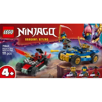 LEGO NINJAGO Statybiniai blokeliai 71840 Lenktynių dvikova Rogue prieš Drix