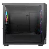 Montech X5M (B) juodas Micro Tower kompiuterio korpusas – Micro-ATX/Mini-ITX, 3x120mm priekyje, 1x120mm gale, palaiko ATX maitinimo šaltinį, 2x3,5 colio + 4x2,5 colio diskų vietos