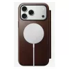 Nomad Modern Leather Folio dėklas iPhone 17 Pro Max — Ruda oda, 6,3 colio ekranas, 4 kortelių kišenės