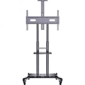 Vežimėlis HAGOR HP Twin Stand HD plokščiaekraniams ir AV įrangai, juodas, 140-213 cm (55-84 col.)