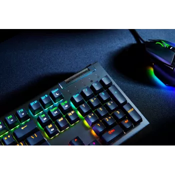 Razer BlackWidow V4 X žaidimų klaviatūra, laida, USB, QWERTY, JAV anglų, žali jungikliai