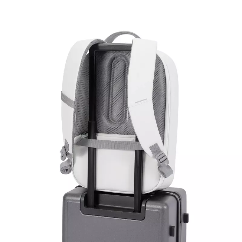 Kuprinė XDDESIGN Bobby Edge apsauginė nuo vagysčių balta — 17 L, tinka 16 colių nešiojamam kompiuteriui, atspari vandeniui, 1.1 kg