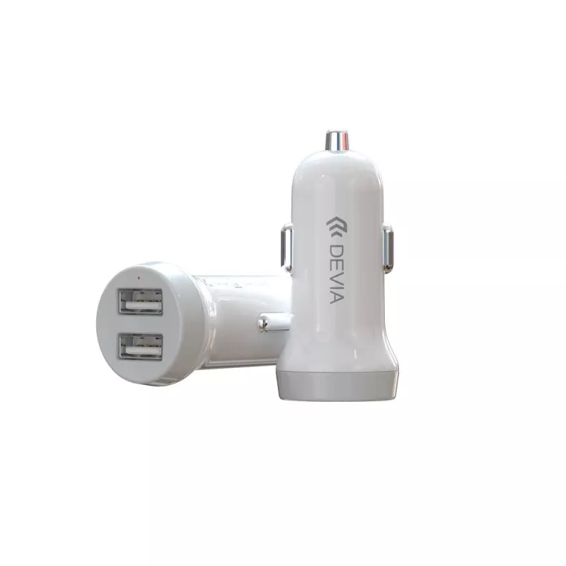 Automobilinis kroviklis Devia Smart Series Lightning 5V 3,1A Dual USB Baltas