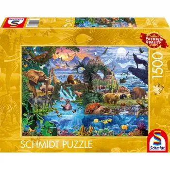 Dėlionė 1000 dalių, Schmidt Spiele „Gyvūnų pasaulio panorama“, modelis 58866