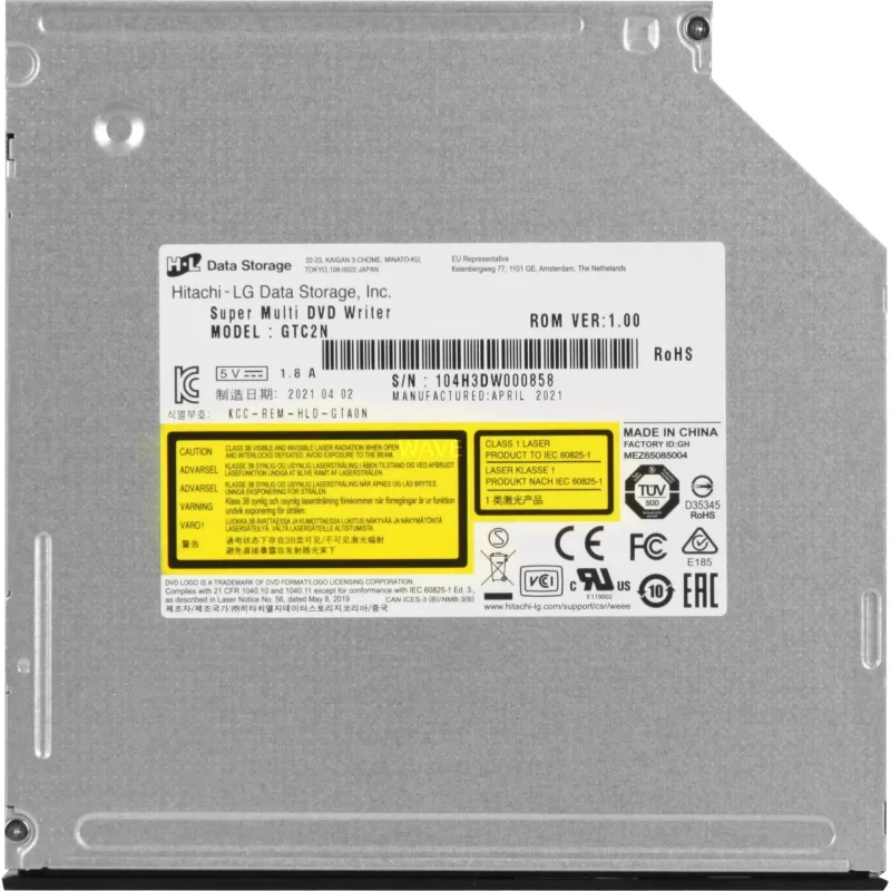 Vidinis DVD±RW įrašymo įrenginys 12,7 mm SLIM GTC2N BULK / HITACHI-LG