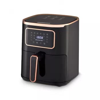 Karšto oro gruzdintuvė HEINRICH'S HFR 8216 — 5,0 L, 1450 W, juoda, LED, liečiamieji valdikliai