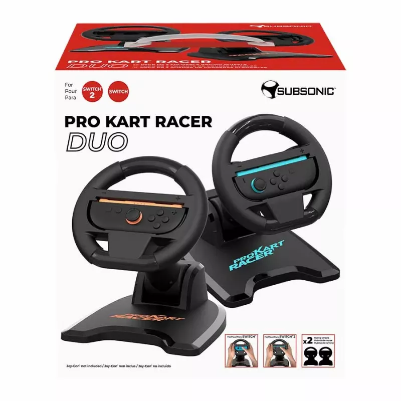 Vairas SUBSONIC SA5727-2 Pro Kart Racer Duo, skirtas Nintendo Switch, su dviejų valdiklių palaikymu